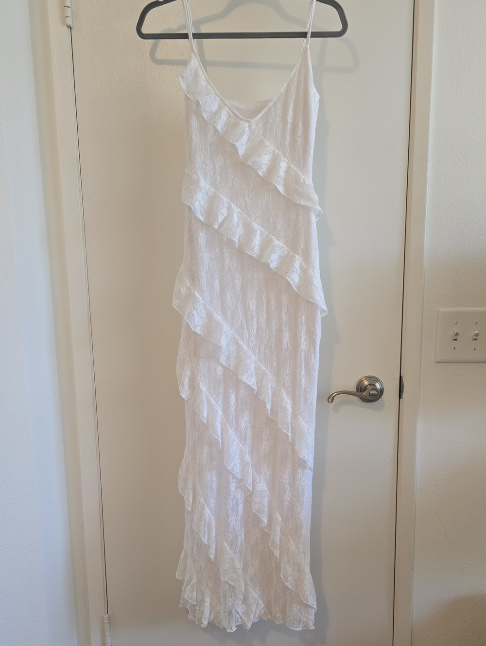White Ruffled Maxi Dress - Women